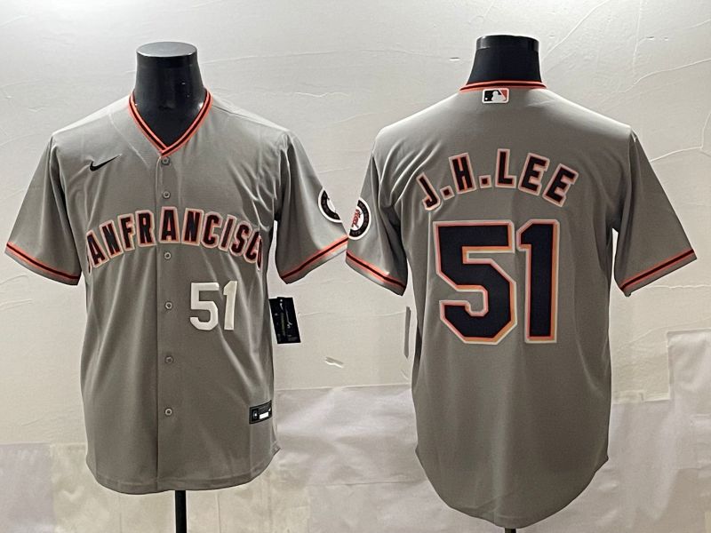 Men 2025 San Francisco Giants 51 J.H.Lee Grey Game Nike MLB Jersey style 15